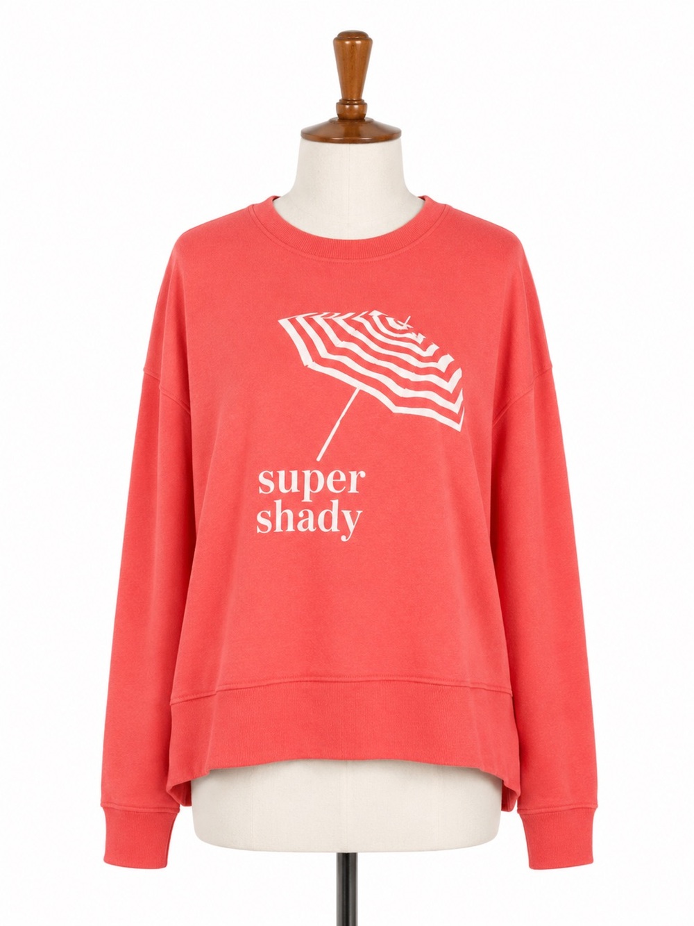 Aerie Super Shady Umbrella Graphic Sweatshirt S Coral Orange Beach Summer